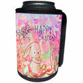3dRose Uta Naumann Sayings and Typography - Pink Little Spring Bunny Animal Illustration - Happy Easter - Can Cooler Bottle Wrap (cc_289845)