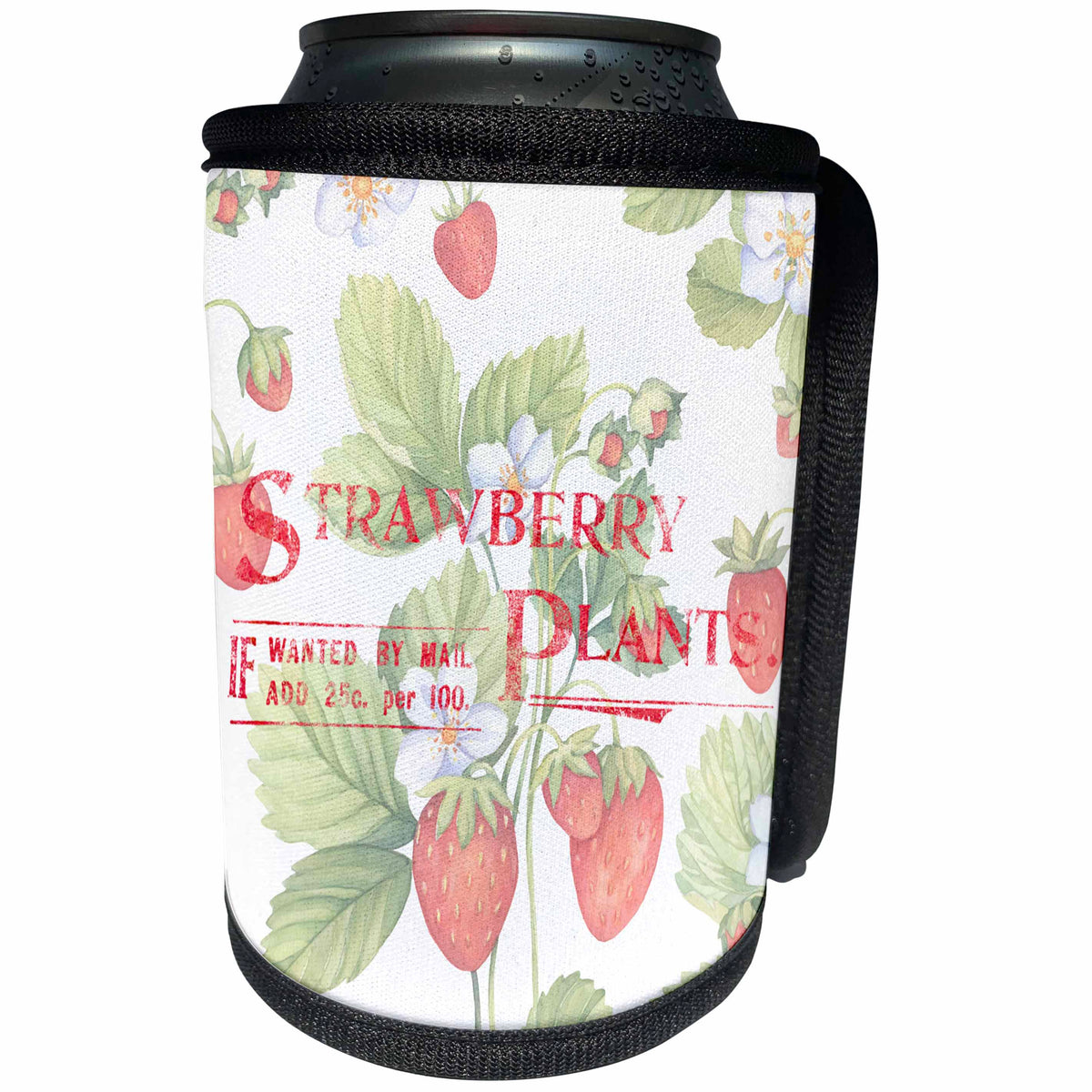 3dRose Uta Naumann Sayings and Typography - Strawberry Summer Watercolor Illustration Typography - Can Cooler Bottle Wrap (cc_289846)