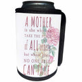 3dRose Uta Naumann Sayings and Typography - Mothers Day Pink Typography Roses Flower Illustration - A Mother Is - Can Cooler Bottle Wrap (cc_289855)