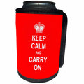 3dRose Uta Naumann Sayings and Typography - Keep Calm and Carry On -Trendy Typography on Red - Can Cooler Bottle Wrap (cc_289884)