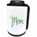 3dRose Uta Naumann Sayings and Typography - Floral Typography Mom with litte Daisy on White - Mothers Day - Can Cooler Bottle Wrap (cc_289903)