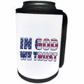 3dRose Uta Naumann Flags of the World - USA Patriotic Typography - In God We Trust - On White - Can Cooler Bottle Wrap (cc_289914)
