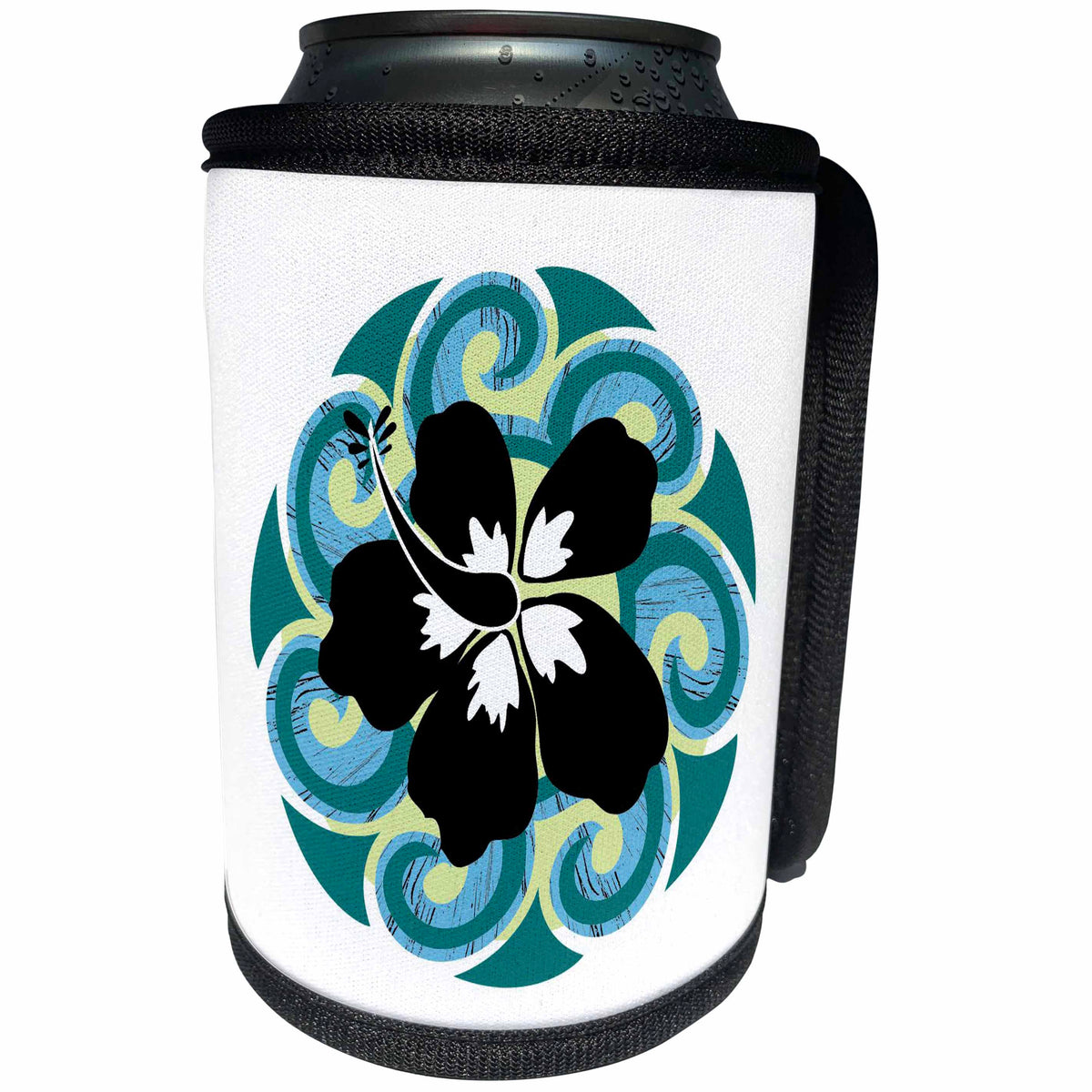 3dRose TNMGraphics Floral - Hawaiian Flower Circle - Can Cooler Bottle Wrap (cc_28994)