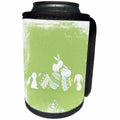 3dRose Uta Naumann Sayings and Typography - Cute Framed Green Watercolor Animal Illustration - Bunny- Happy Easter - Can Cooler Bottle Wrap (cc_289950)