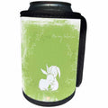3dRose Uta Naumann Sayings and Typography - Cute Framed Green Watercolor Animal Illustration - Bunny- Valentine - Can Cooler Bottle Wrap (cc_289951)