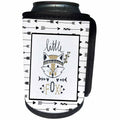 3dRose Uta Naumann Sayings and Typography - Trendy Scandi Black White Animal Illustration Typography - Little Fox - Can Cooler Bottle Wrap (cc_289955)