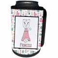 3dRose Uta Naumann Sayings and Typography - Pink Scandi Cosmetics Princess Girl Cat Illustration And Pattern - Can Cooler Bottle Wrap (cc_289997)