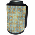 3dRose TNMGraphics Grunge - Blue With Gold Squares - Can Cooler Bottle Wrap (cc_29000)