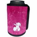 3dRose Uta Naumann Sayings and Typography - Cute Pink Watercolor Animal Bunny Illustration - Be My Valentine - Can Cooler Bottle Wrap (cc_290004)