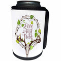 3dRose Uta Naumann Sayings and Typography - Animal Deer Seasonal Spring Greetings - Birch Floral Wreath - Love My Tribe - Can Cooler Bottle Wrap (cc_290088)
