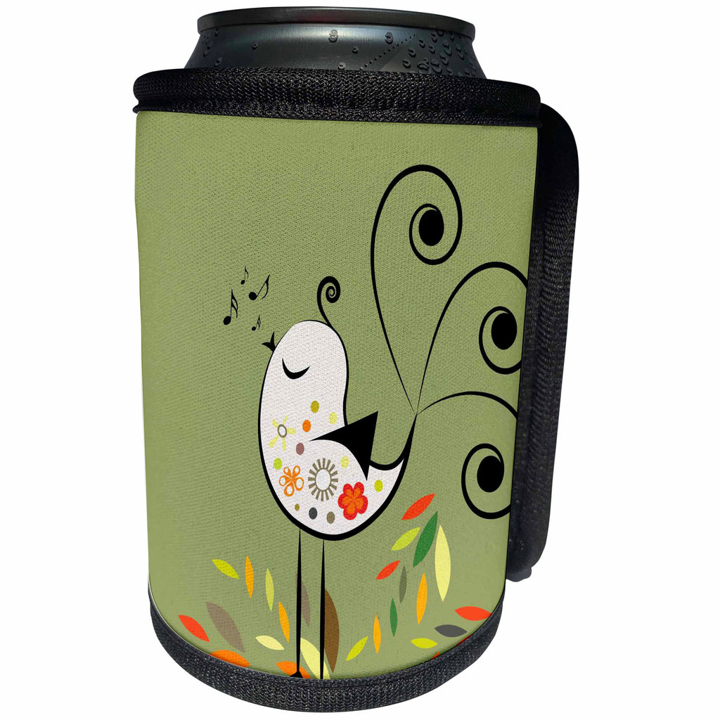 3dRose TNMGraphics Animals - Little Singing Bird - Can Cooler Bottle Wrap (cc_29010)