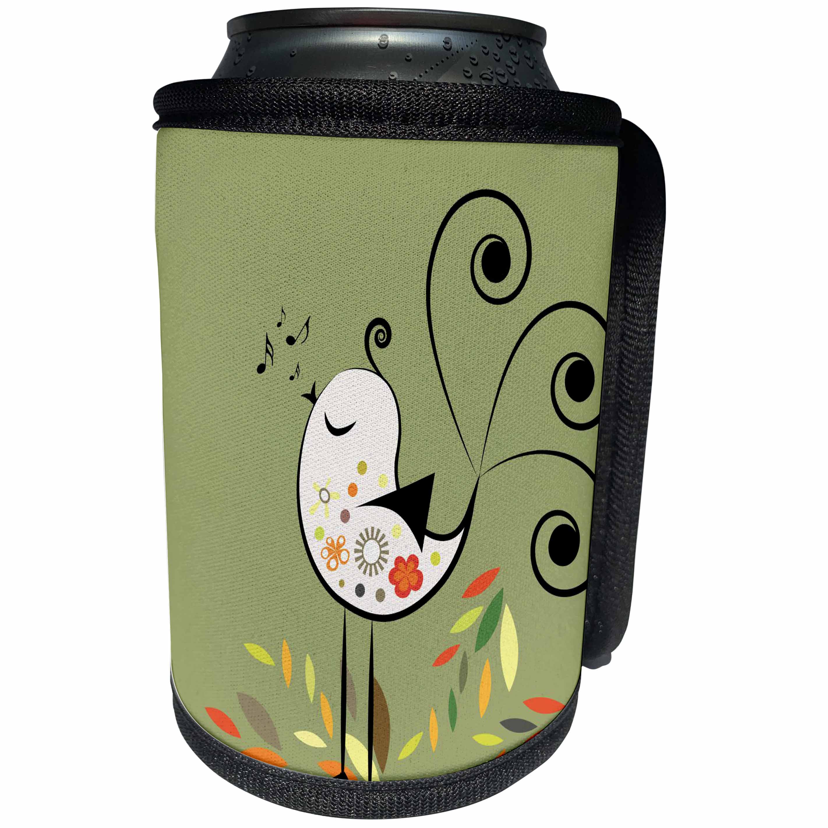 3dRose TNMGraphics Animals - Little Singing Bird - Can Cooler Bottle Wrap (cc_29010)