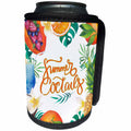 3dRose Uta Naumann Sayings and Typography - Aloha Fruit Fun Flower Illustration Typography - Summer Cocktails - Can Cooler Bottle Wrap (cc_290110)