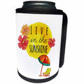 3dRose Uta Naumann Sayings and Typography - Summer Aloha Beach Flower Illustration Typography-Live In The Sunshine - Can Cooler Bottle Wrap (cc_290126)