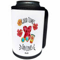 3dRose Uta Naumann Sayings and Typography - Aloha Summer Beach Flower Illustration Typography-Good Times Tan Lines - Can Cooler Bottle Wrap (cc_290128)