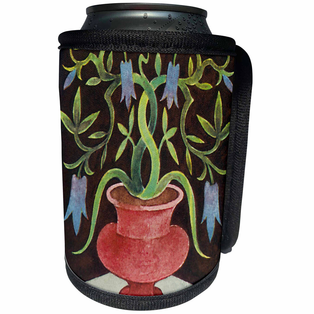 3dRose TNMGraphics Art Deco Plus - Plant in Pink Vase - Can Cooler Bottle Wrap (cc_29016)