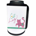 3dRose Uta Naumann Sayings and Typography - Cute Mint Pink Kitty Animal Illustration And Typography - Lady Cat - Can Cooler Bottle Wrap (cc_290208)