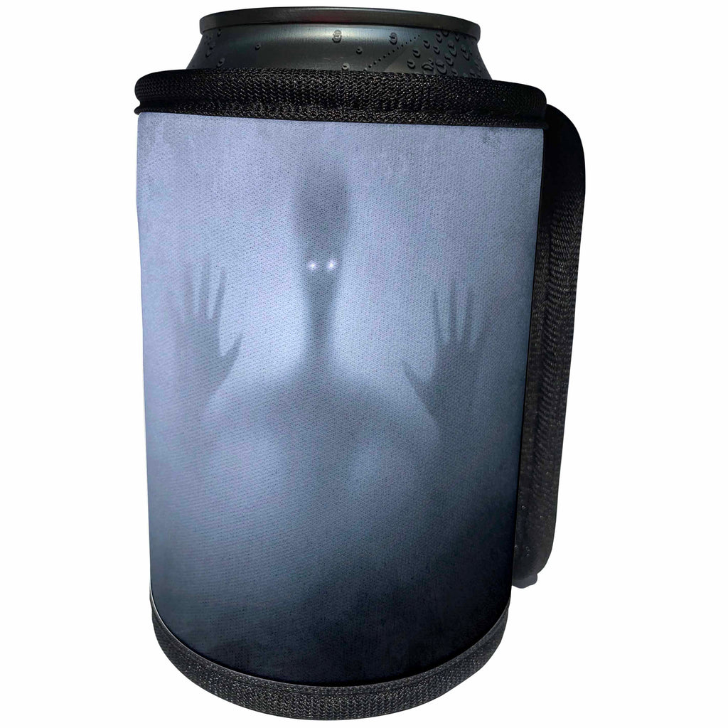 3dRose Sandy Mertens Halloween Designs - Haunting Alien Searching Through the Fog at Night, 3drsmm - Can Cooler Bottle Wrap (cc_290228)