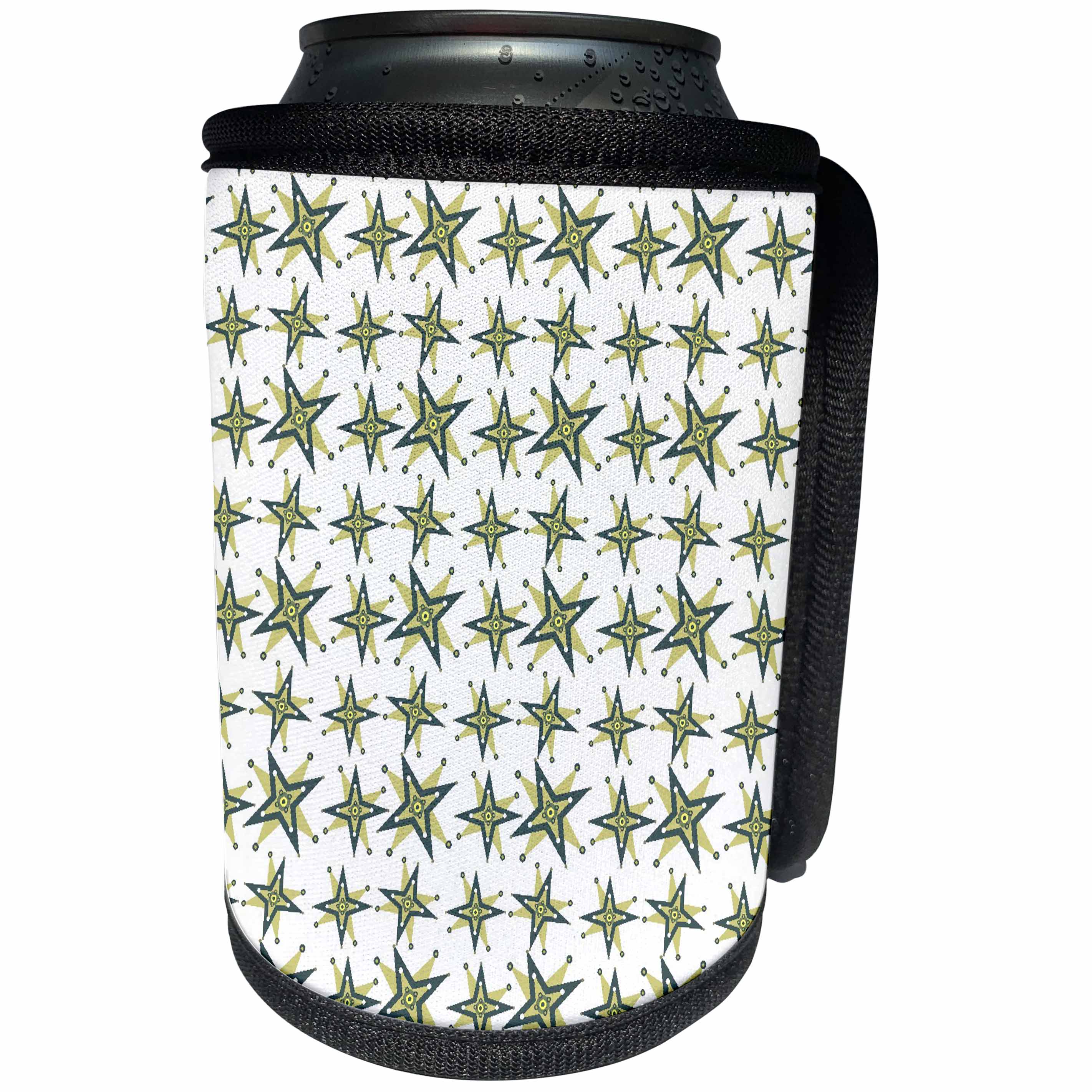 3dRose TNMGraphics Patterns - Retro Star Design - Can Cooler Bottle Wrap (cc_29025)