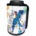 3dRose Spiritual Awakenings Love - Tattoo love blue birds flying with a message to show your love - Can Cooler Bottle Wrap (cc_290252)