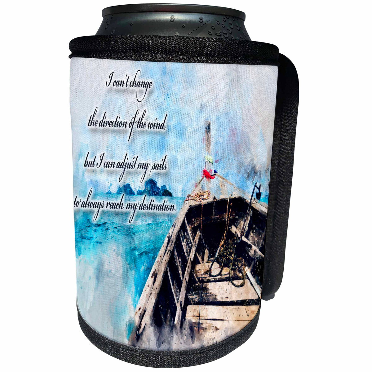 3dRose Spiritual Awakenings Motivational - A beautiful watercolor ocean poem to motivate or encourage - Can Cooler Bottle Wrap (cc_290261)