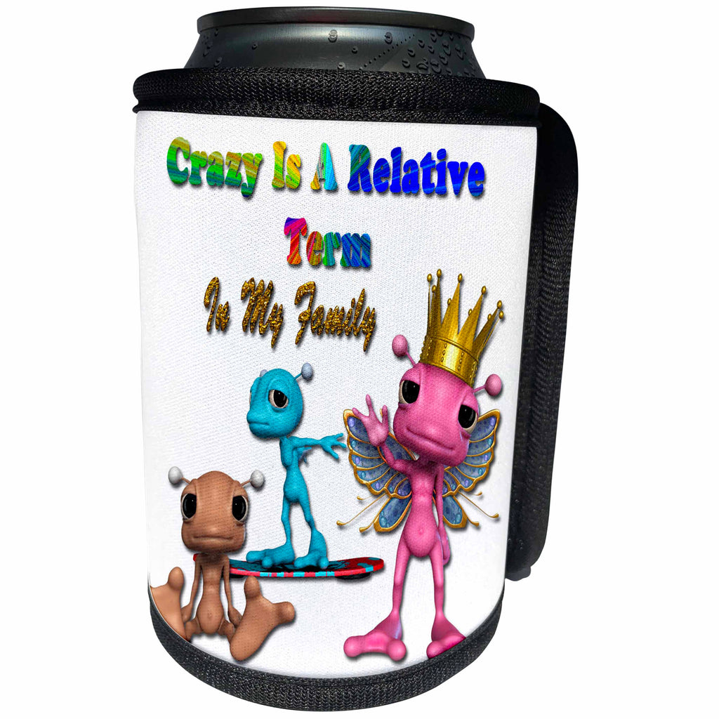 3dRose Spiritual Awakenings Humor - Crazy family fun gift that will get lots of smiles - Can Cooler Bottle Wrap (cc_290268)