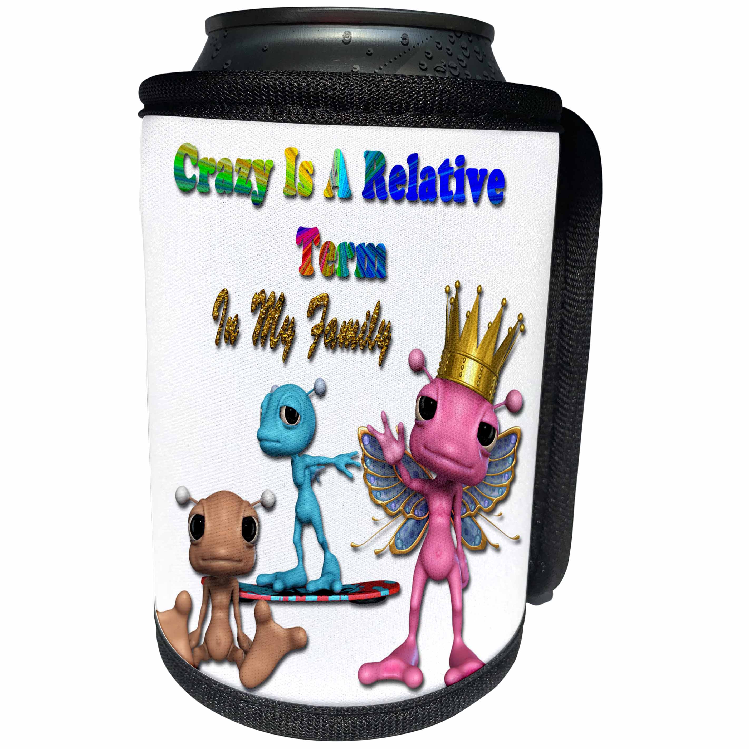 3dRose Spiritual Awakenings Humor - Crazy family fun gift that will get lots of smiles - Can Cooler Bottle Wrap (cc_290268)