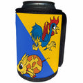 3dRose TNMGraphics Animals - Running Rooster and Pig - Can Cooler Bottle Wrap (cc_29028)
