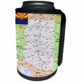 3dRose Topo Maps and Flags Of States - Image of Arizona Topographic Map With State Flag - Can Cooler Bottle Wrap (cc_290286)