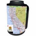3dRose Topo Maps and Flags Of States - Image of Topographic Map Of California With State Flag - Can Cooler Bottle Wrap (cc_290289)
