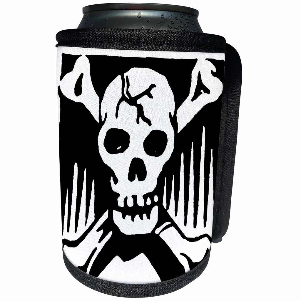 3dRose TNMGraphics Halloween - Skull and Crossbones - Can Cooler Bottle Wrap (cc_29029)