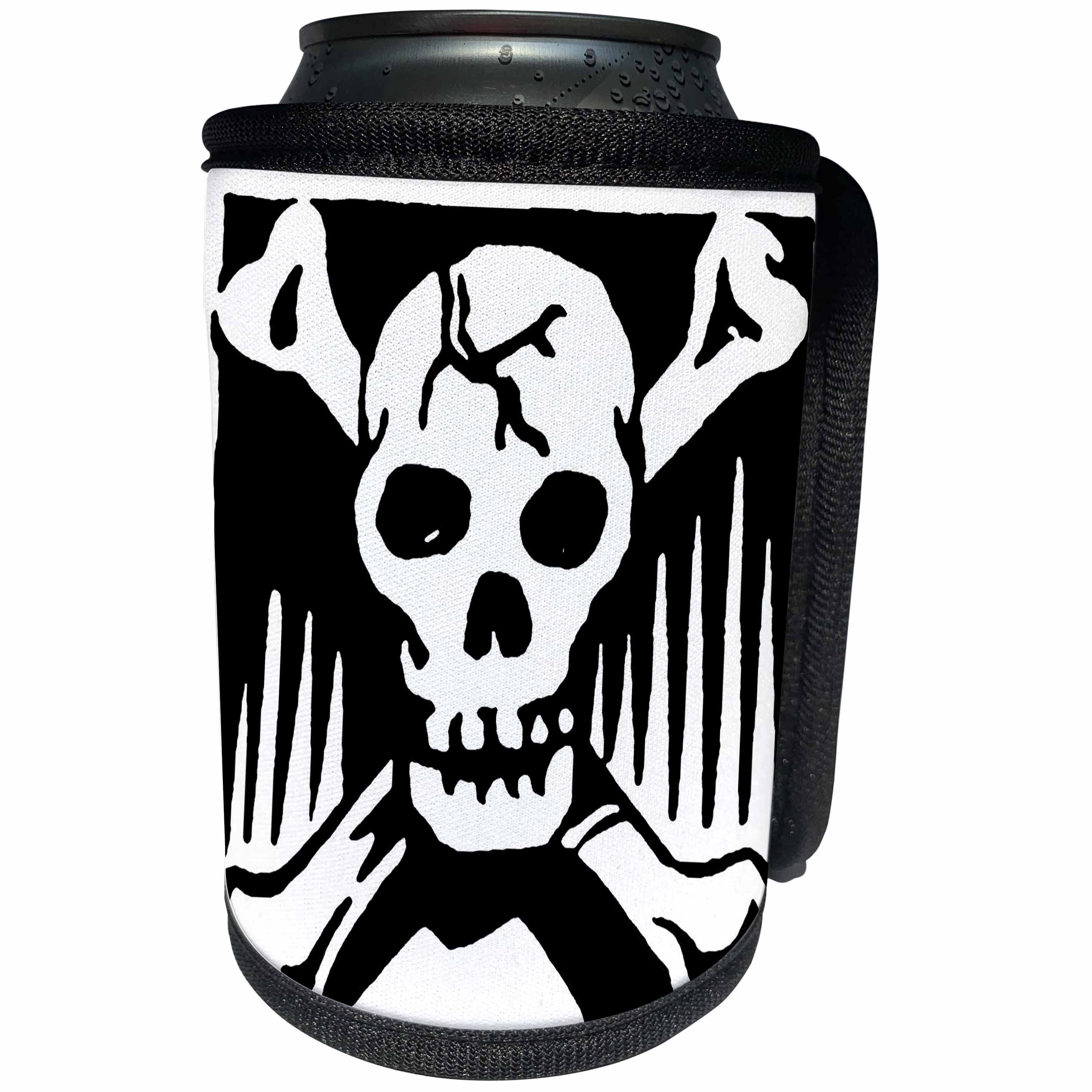 3dRose TNMGraphics Halloween - Skull and Crossbones - Can Cooler Bottle Wrap (cc_29029)