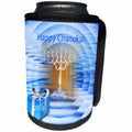 3dRose Chanukah - Image of Contemporary Happy Chanukah Menorah and Present - Can Cooler Bottle Wrap (cc_290294)