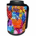 3dRose Chanukah - Image of Orange Menorah Sits On Gift Bows with Happy Chanukah - Can Cooler Bottle Wrap (cc_290300)