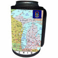 3dRose Topo Maps and Flags Of States - Image of Topographic Map of Michigan With State Flag - Can Cooler Bottle Wrap (cc_290307)