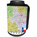 3dRose Topo Maps and Flags Of States - Image of Texas Topographic Map With Flag - Can Cooler Bottle Wrap (cc_290327)