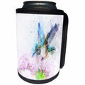 3dRose Spring Flowers - Image of Watercolor of Bird And Flower - Can Cooler Bottle Wrap (cc_290343)