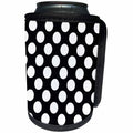 3dRose TNMGraphics Patterns - White Dots on Black - Can Cooler Bottle Wrap (cc_29035)
