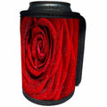 3dRose Spring Flowers - Image of Macro Red Rose With Dew Drops - Can Cooler Bottle Wrap (cc_290354)