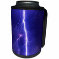 3dRose Weather - Image of Clear Lightning Strike With Purple Sky - Can Cooler Bottle Wrap (cc_290361)