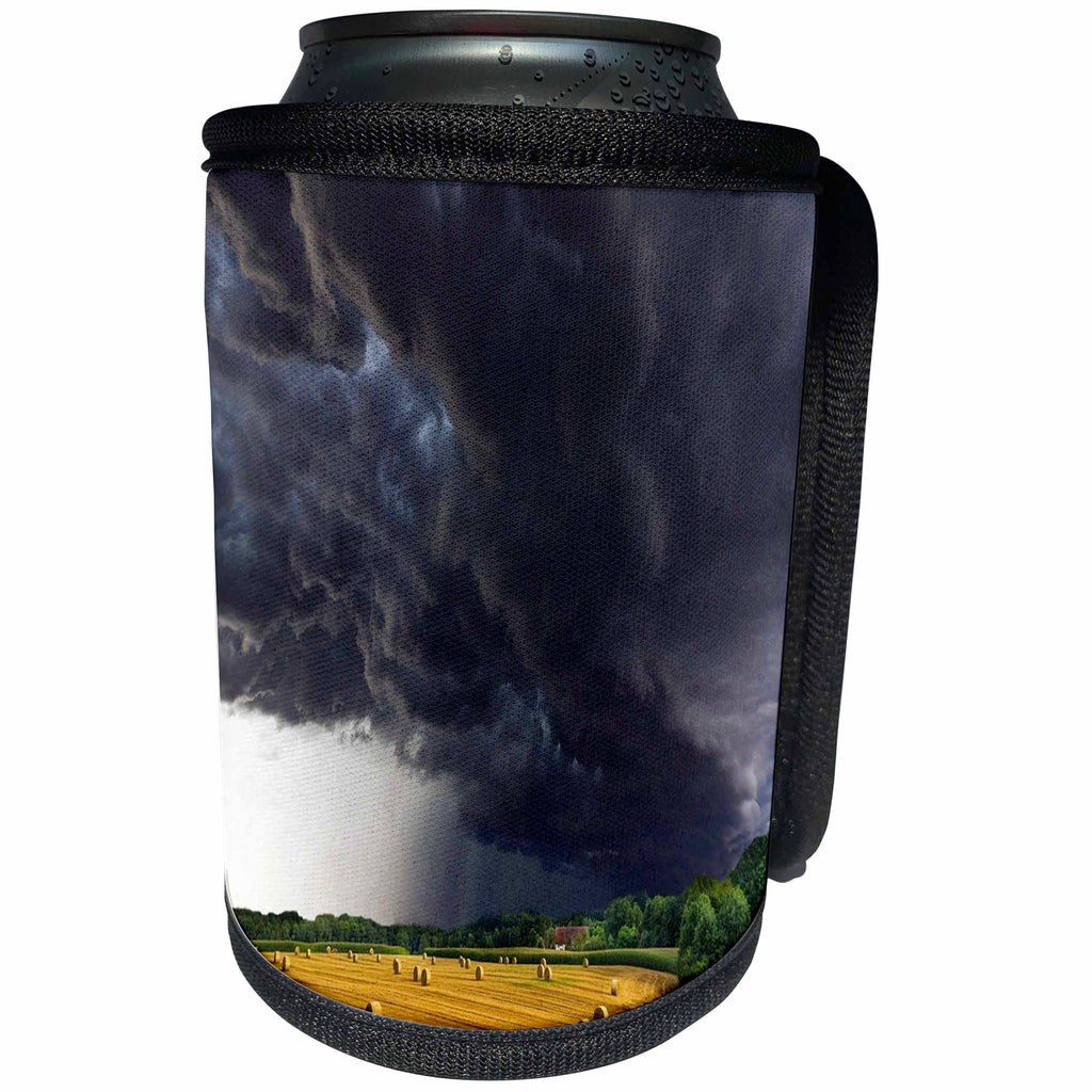 3dRose Weather - Image of Tornado Clouds Over Country Field - Can Cooler Bottle Wrap (cc_290362)