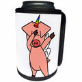 3dRose AllSouthernDesignTees - Mythical Creatures - Funky creative dabbing dance flying unicorn pig art - Can Cooler Bottle Wrap (cc_290633)