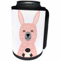 3dRose AllSouthernDesignTees - Zoo Animals - Adorable funny pink llama drinking a cup of hot coffee - Can Cooler Bottle Wrap (cc_290636)