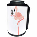 3dRose AllSouthernDesignTees - Birds - Funny creative pink flamingo drinking hot coffee cartoon - Can Cooler Bottle Wrap (cc_290644)