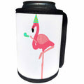 3dRose AllSouthernDesignTees - Birds - Funky cool pink flamingo wearing a party hat - Can Cooler Bottle Wrap (cc_290645)