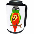 3dRose AllSouthernDesignTees - Birds - Funny cute conure parrot eating a piece of pepperoni pizza - Can Cooler Bottle Wrap (cc_290648)