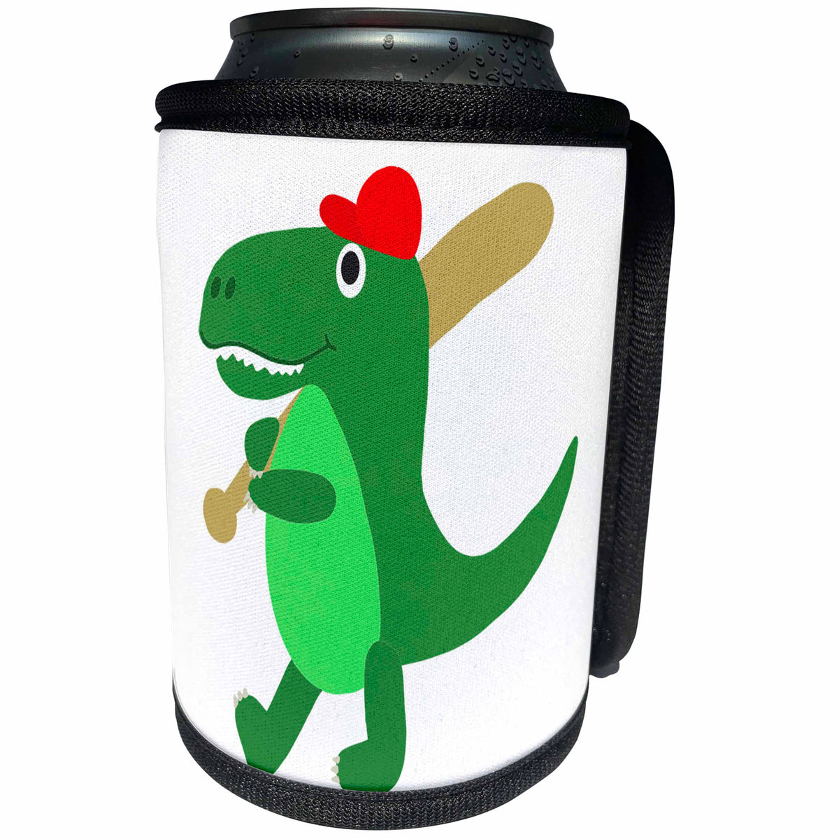 3dRose AllSouthernDesignTees - Sports - Cool fun T rex dinosaur playing baseball great for sports lovers - Can Cooler Bottle Wrap (cc_290657)