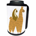 3dRose AllSouthernDesignTees - Zoo Animals - Funny adorable lazy sloth riding a llama cartoon - Can Cooler Bottle Wrap (cc_290661)