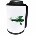 3dRose TNMPastPerfect Vintage Transportation - Green Bi Plane - Can Cooler Bottle Wrap (cc_29071)