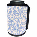 3dRose Sven Herkenrath - Art - Gorgeous Floral Design in Pastel Blue on White Background - Can Cooler Bottle Wrap (cc_290710)